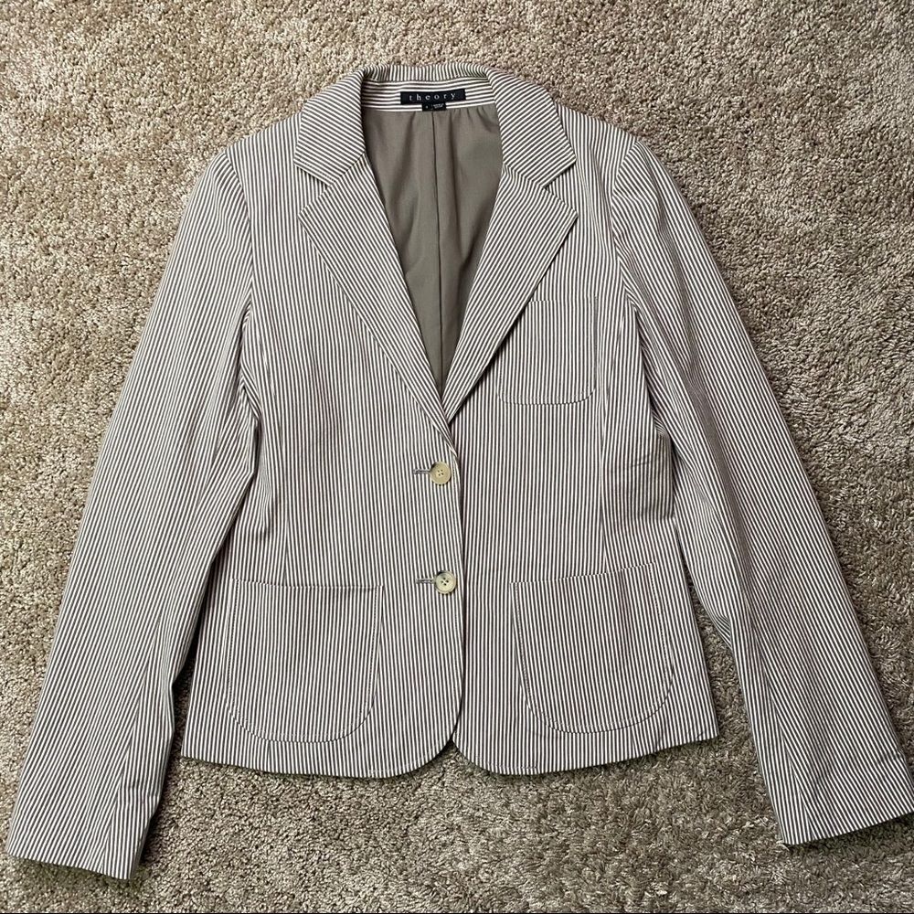 Theory Jovanna Striped Blazer Sz 8